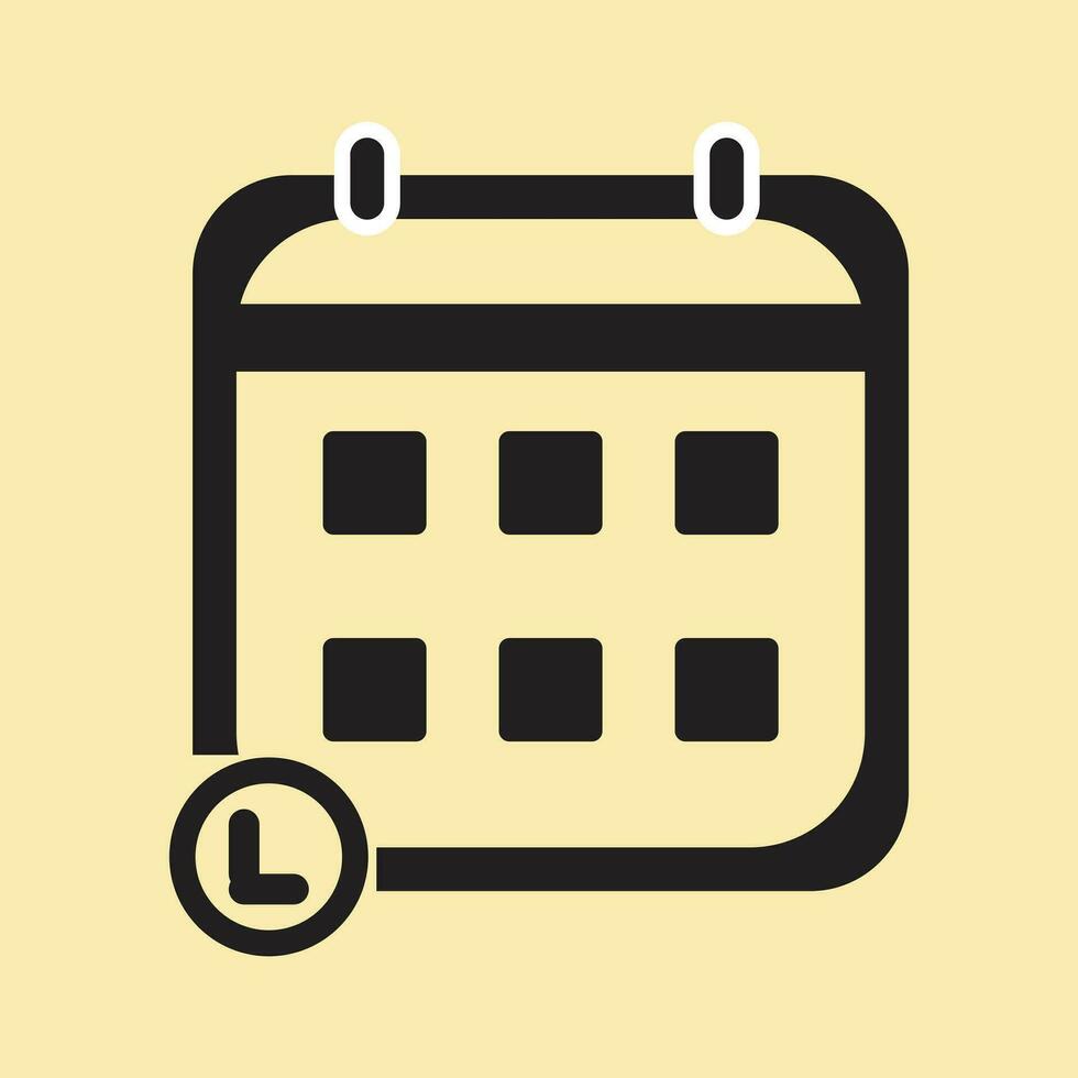 Calendar agenda vector icon in a flat style with a white background and an isolated calendar date notion