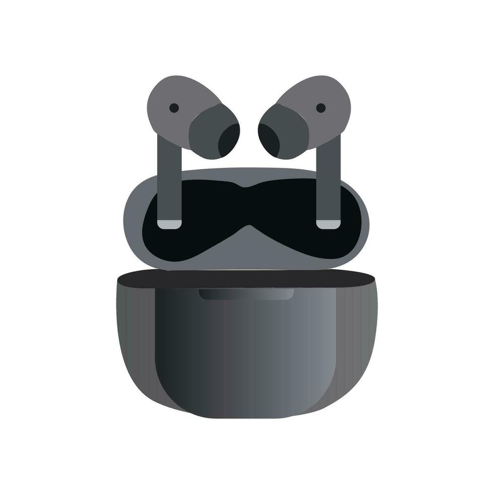 Thin vector icon of AirPods wireless headphones for apps and websites