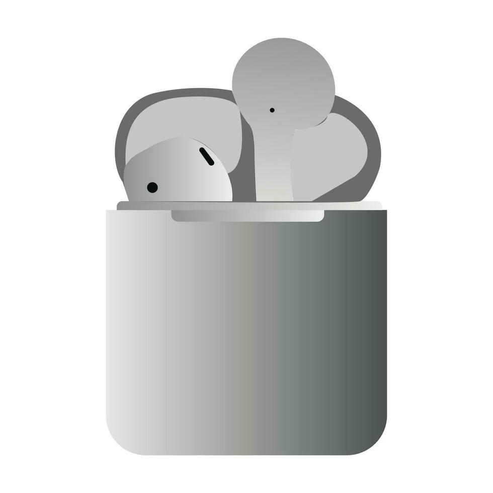 Thin vector icon of AirPods wireless headphones for apps and websites
