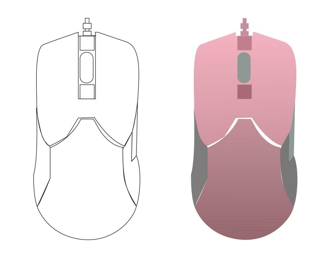 Gaming Mouse Vector Illustration Icon Symbol
