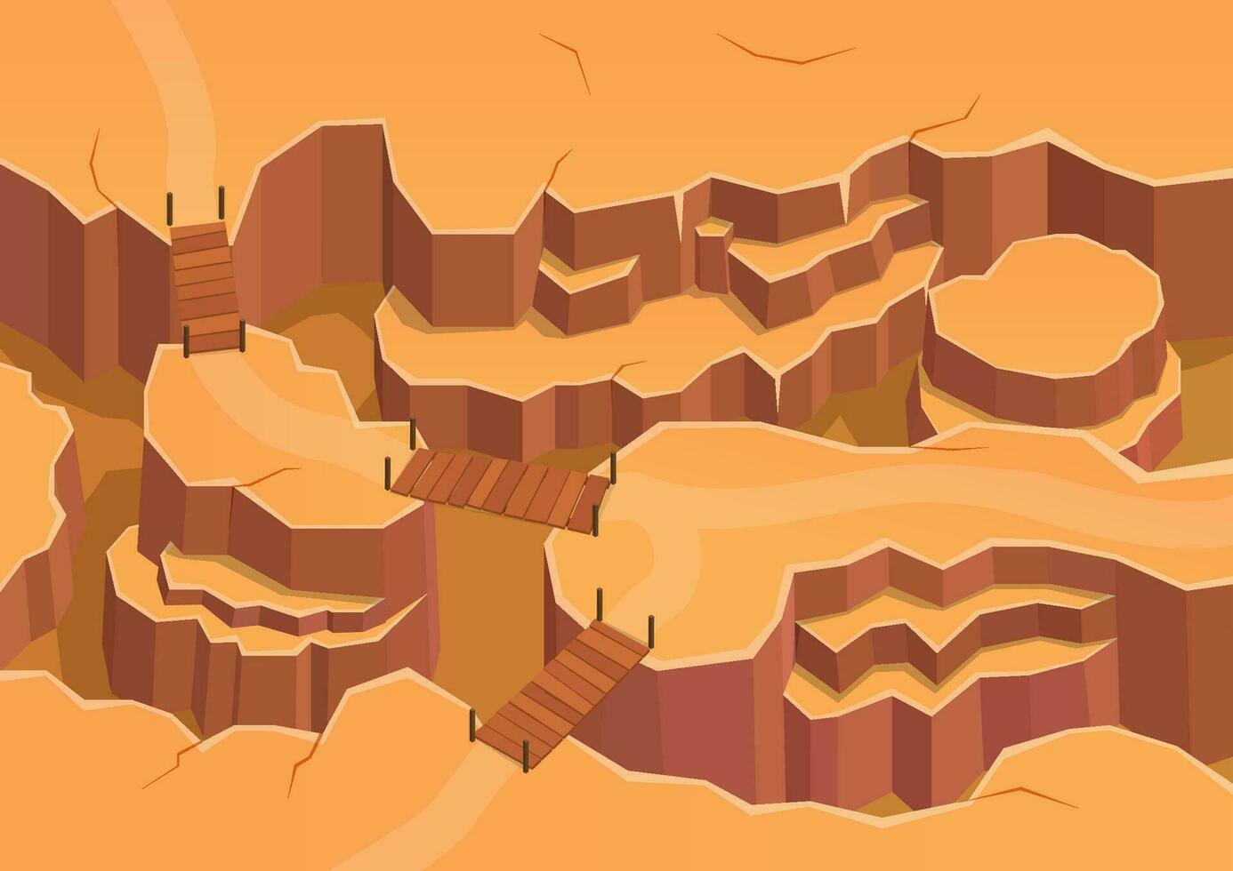 isometric desert with mount vector