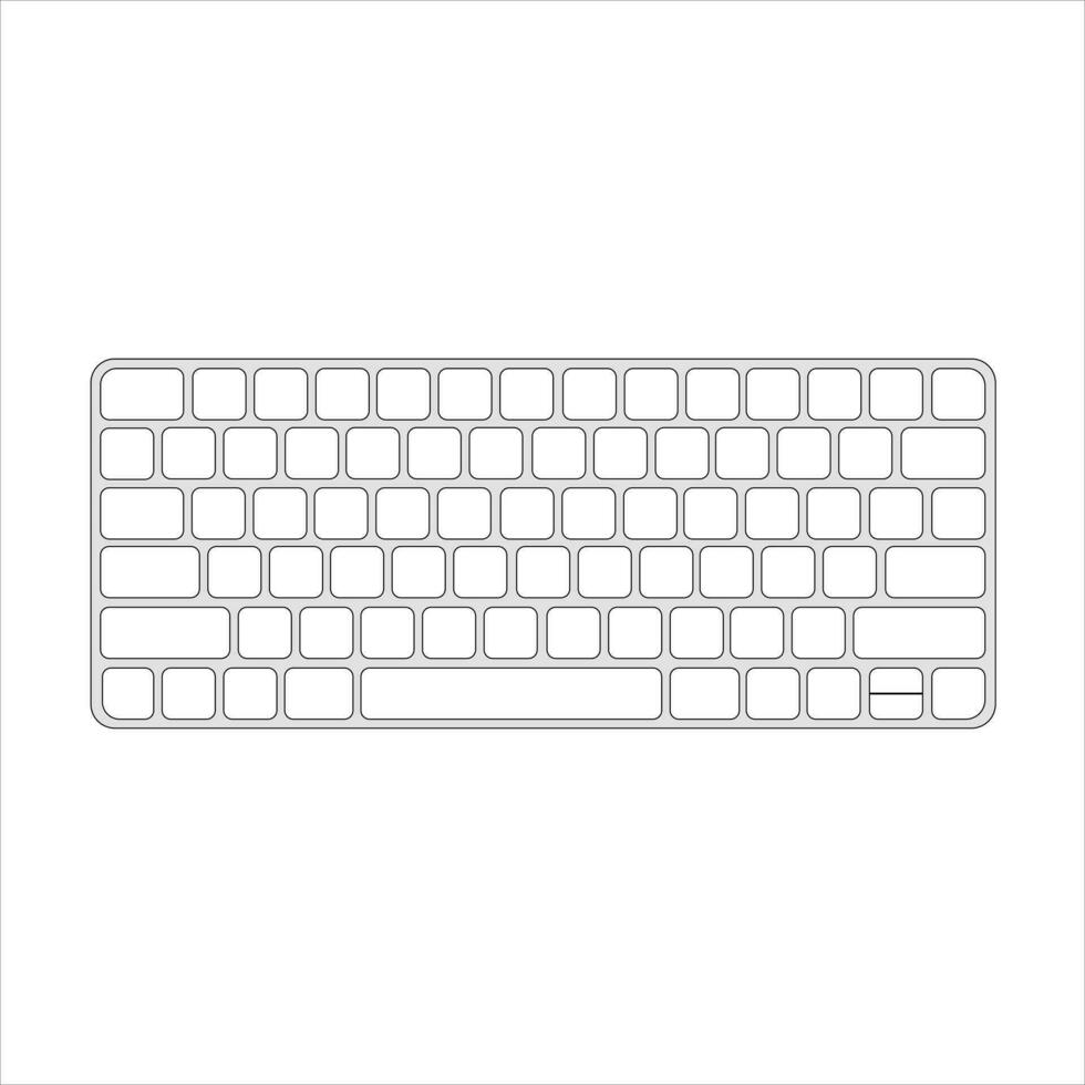 Computer keyboard vector isolated illustration