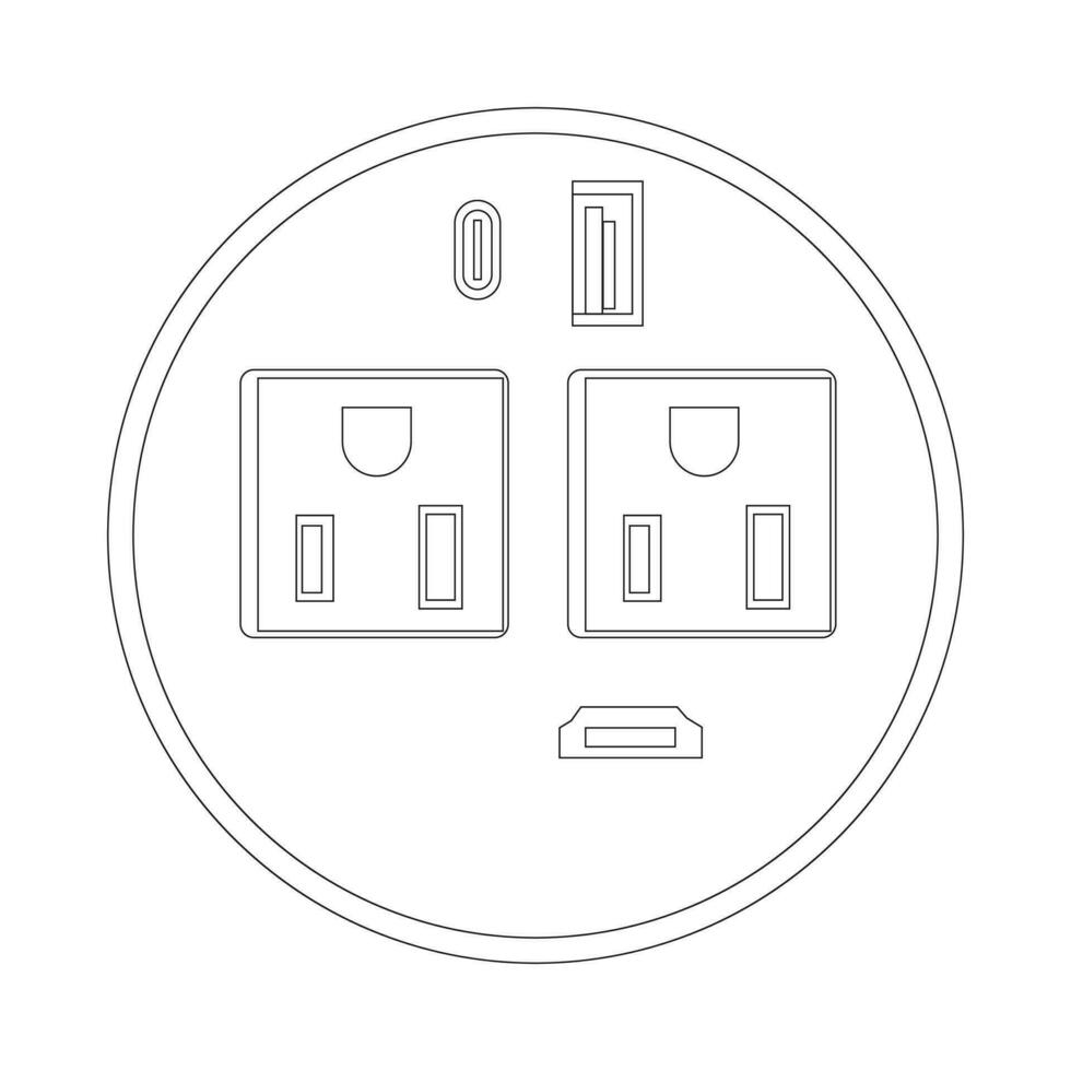 Vector illustration of an extension cord set on a white backdrop.