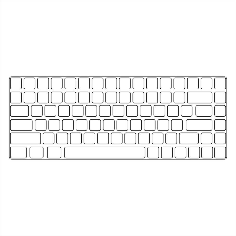 Computer keyboard vector isolated illustration