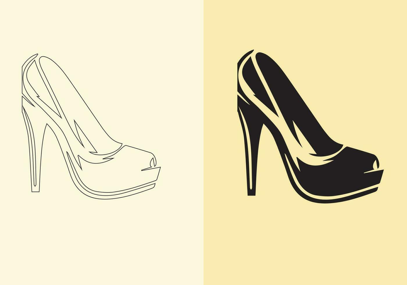 un distinto par de vistoso De las mujeres zapatos. De las mujeres estilete tacones altos zapato recopilación. elegante Zapatos para chicas. vector