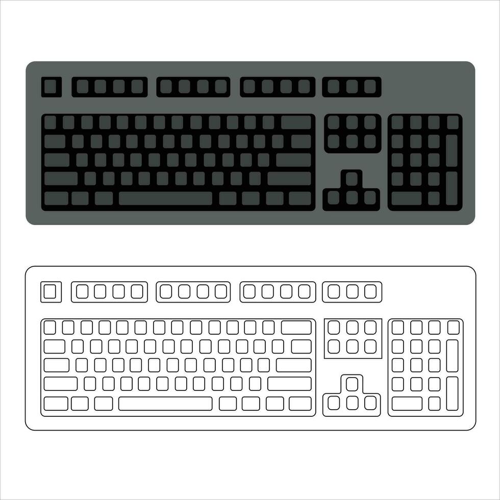 computadora teclado vector aislado ilustración