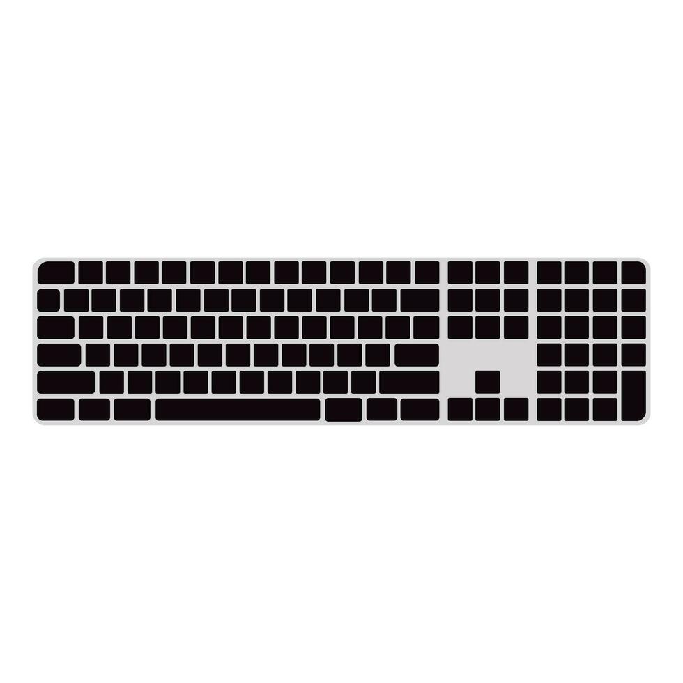 Computer keyboard vector isolated illustration