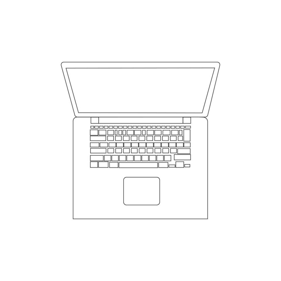 vector design of laptop line art