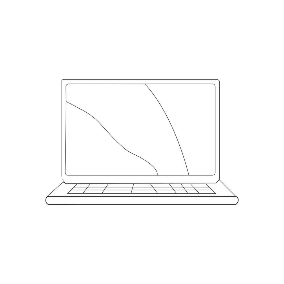 vector design of laptop line art