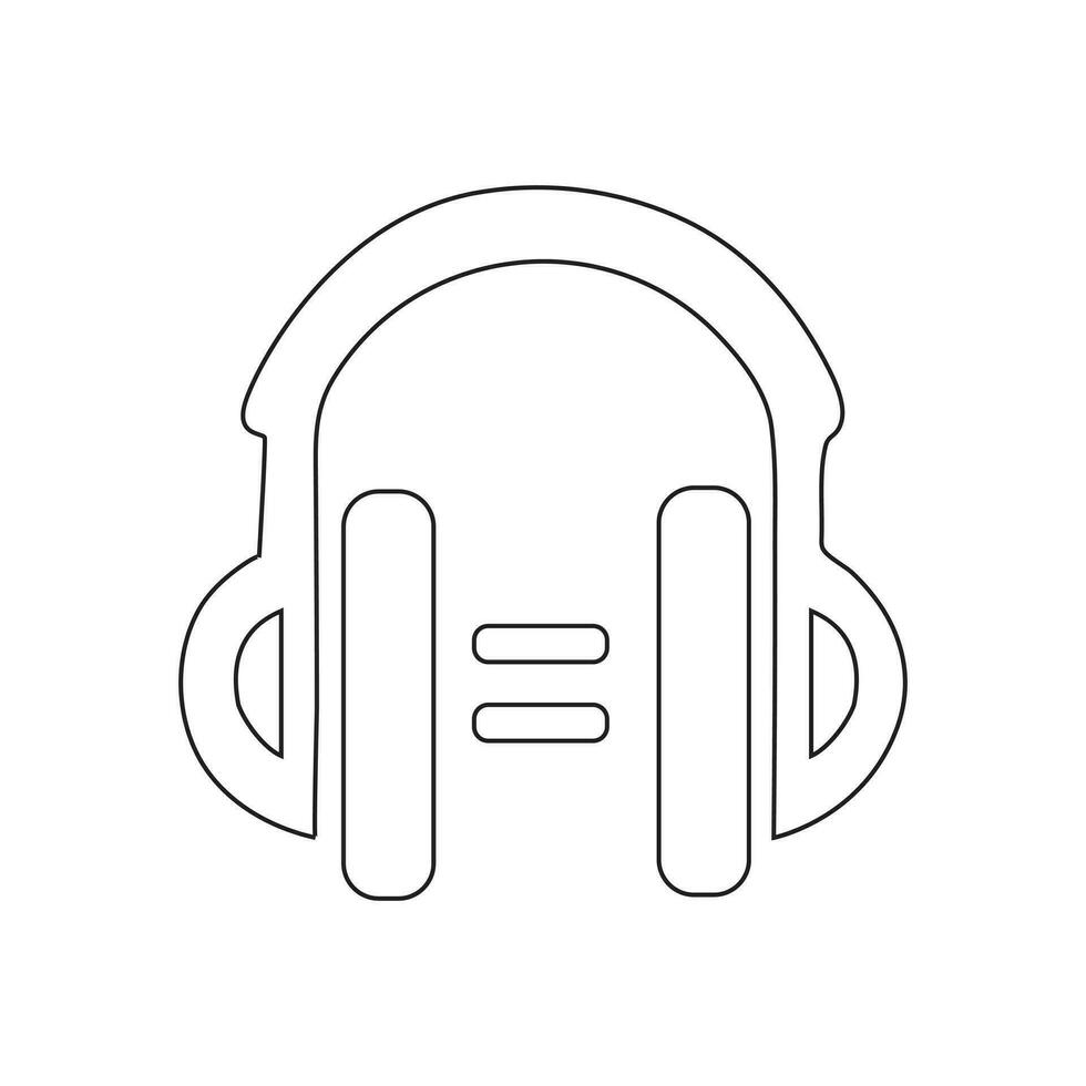 auriculares línea Arte icono vector