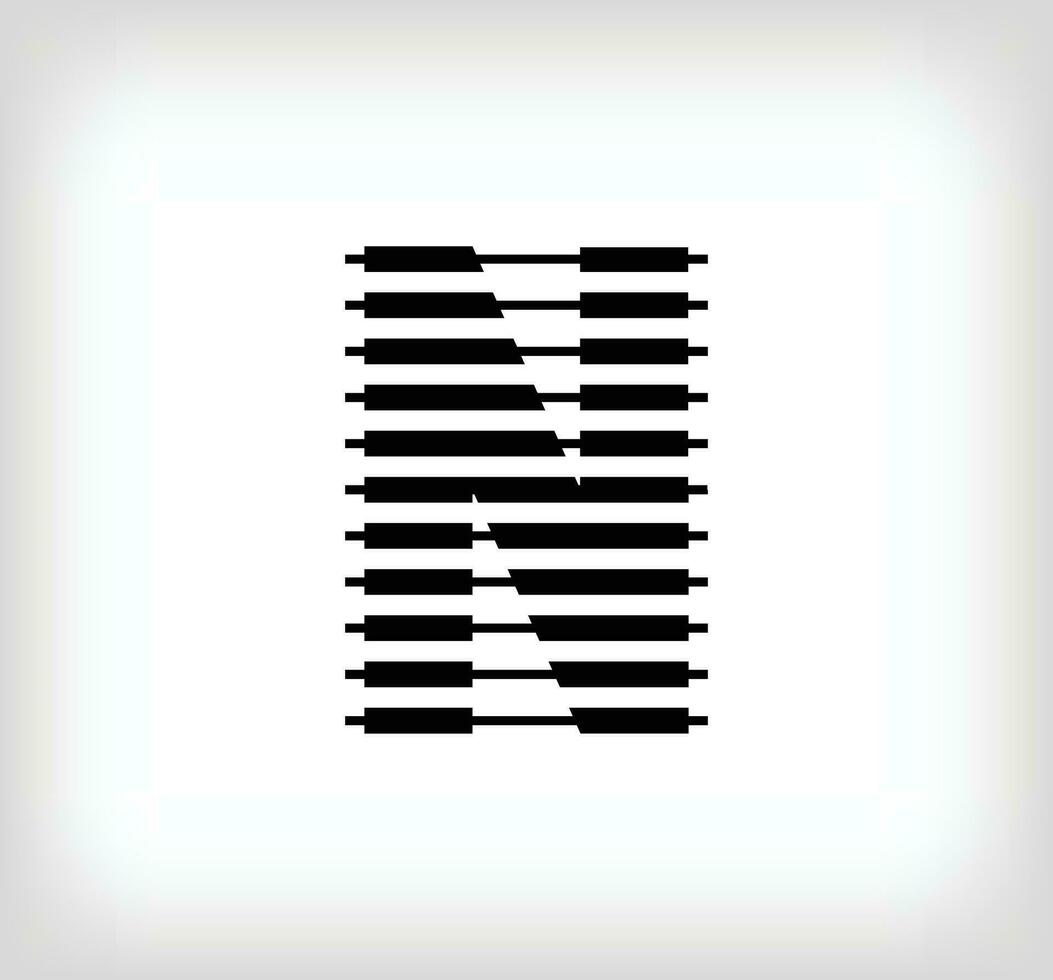Letter N logo icon design, vector illustration. N letter formed by a combination of lines. Creative flat design style.
