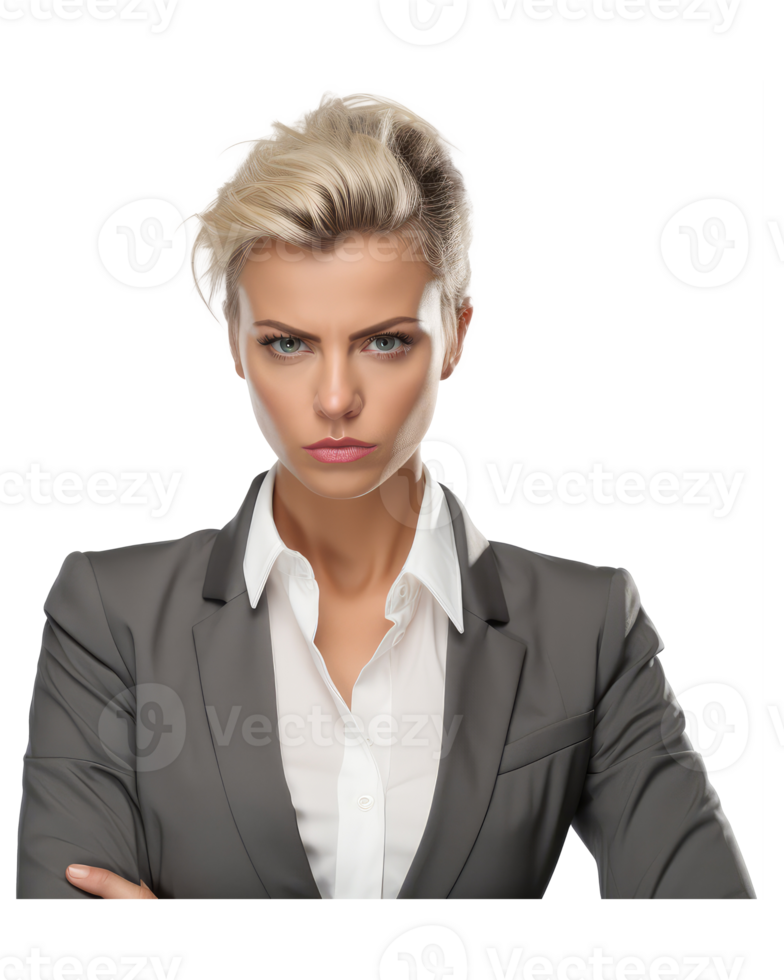 angry lady in business suit . AI Generated png