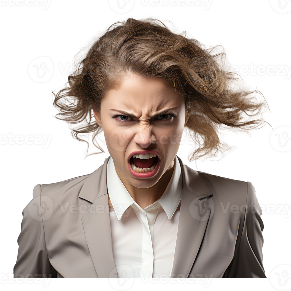angry lady in business suit . AI Generated png
