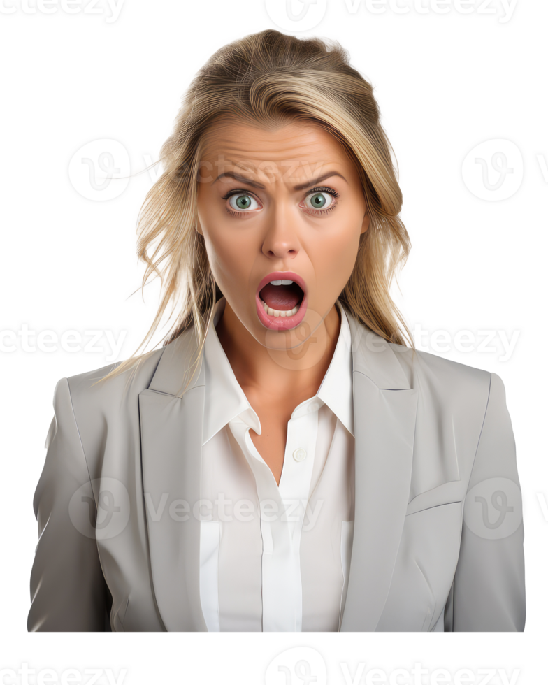 angry lady in business suit . AI Generated png