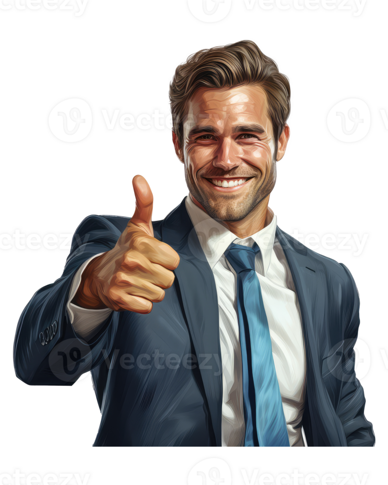 business man smile cheer gesture . AI Generated png