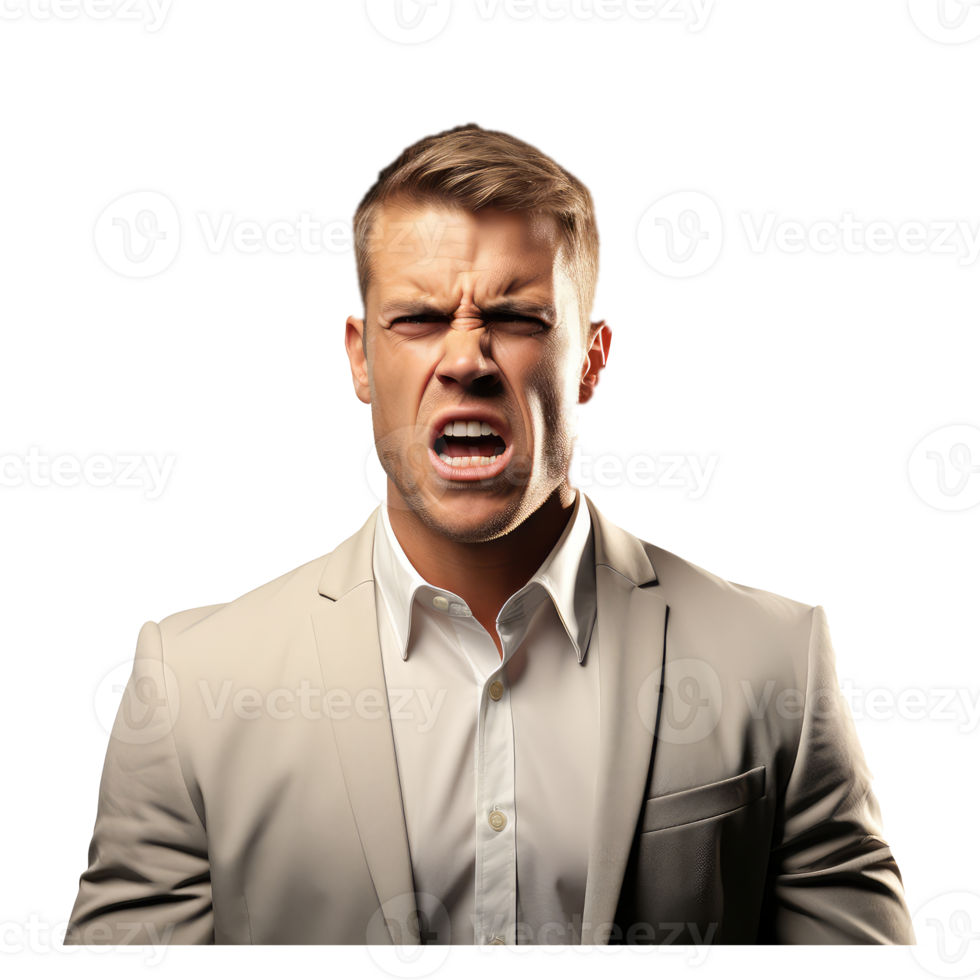 surprised male beautiful young adult with mouth open . AI Generated png