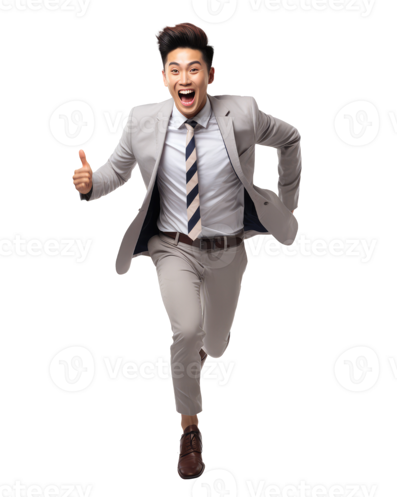 asian young man,running happy . AI Generated png