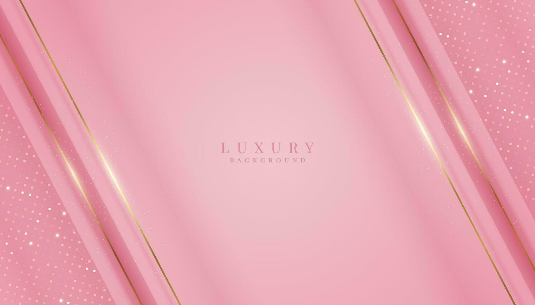 Luxurious pink background with sparkling gold and glitter. modern elegant abstract background vector