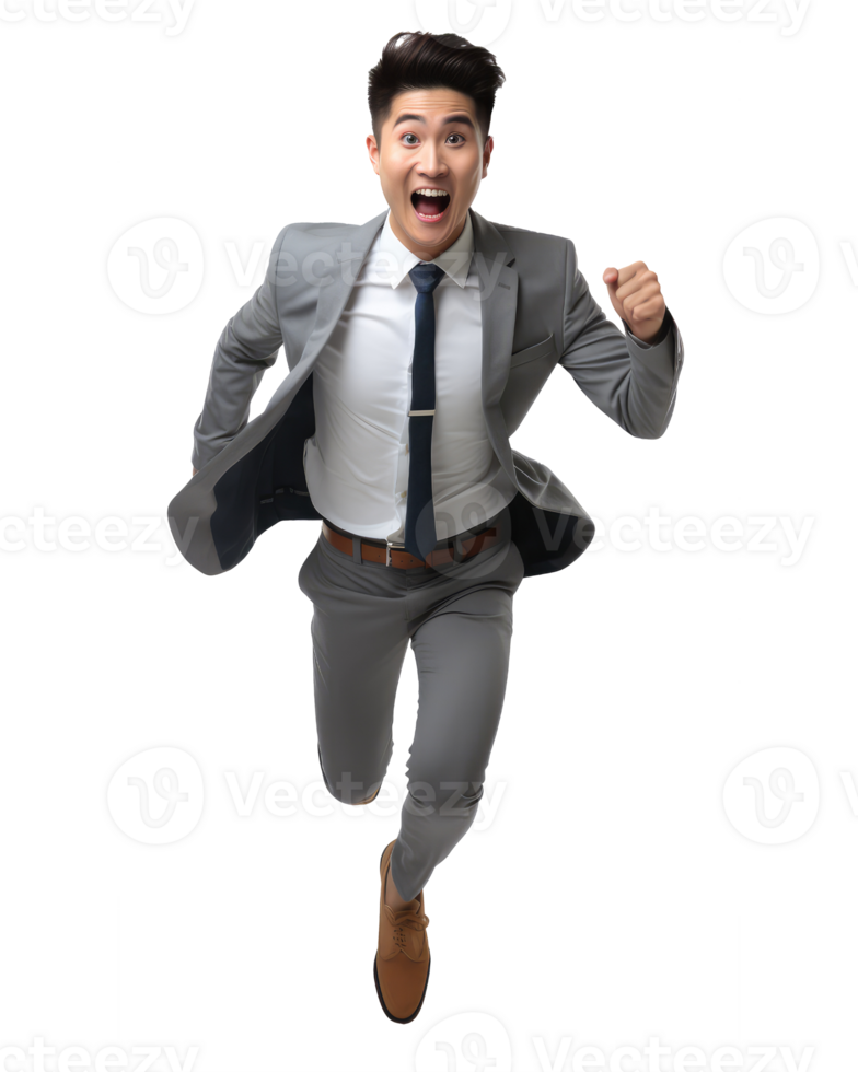 asian young man,running happy . AI Generated png