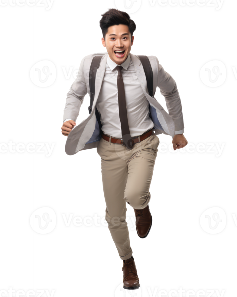asian young man,running happy . AI Generated png