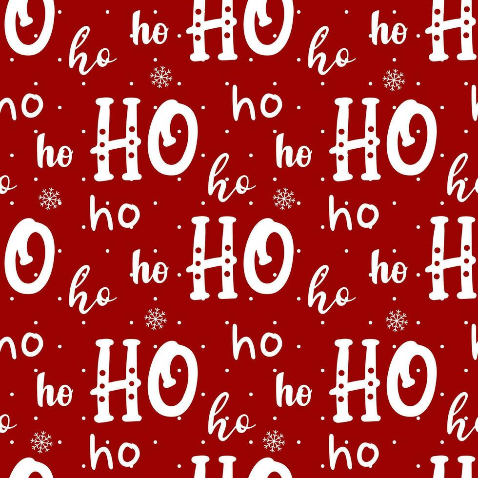 Ho-ho-ho-ho-seamless funny pattern. Christmas background for gift wrapping. vector