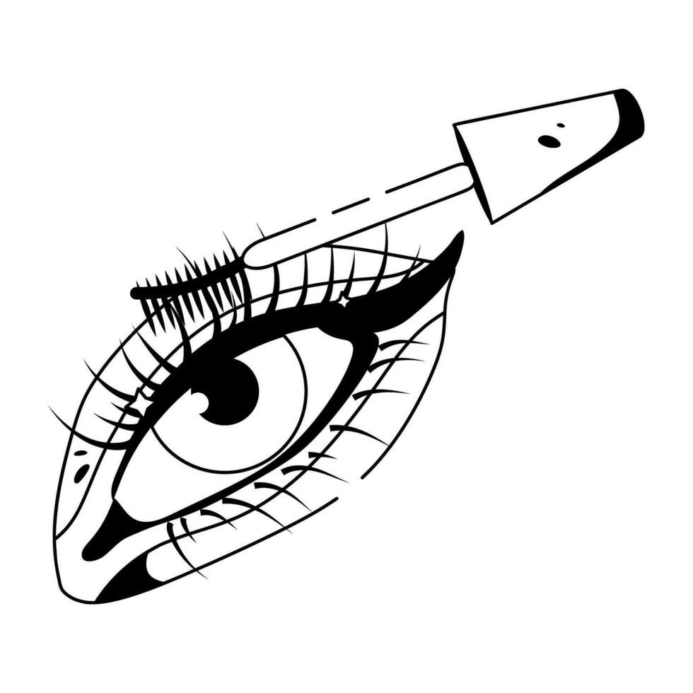 Trendy Applying Mascara vector