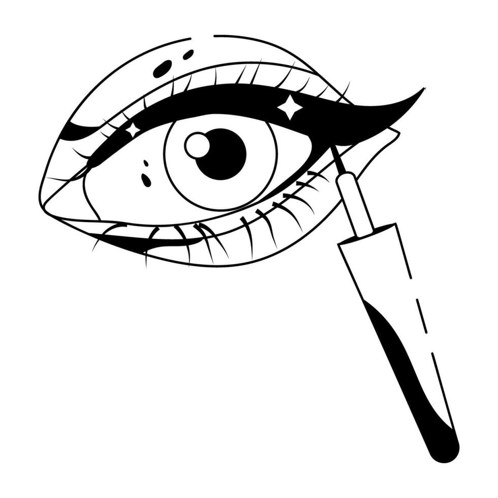 Trendy Applying Eyeliner vector