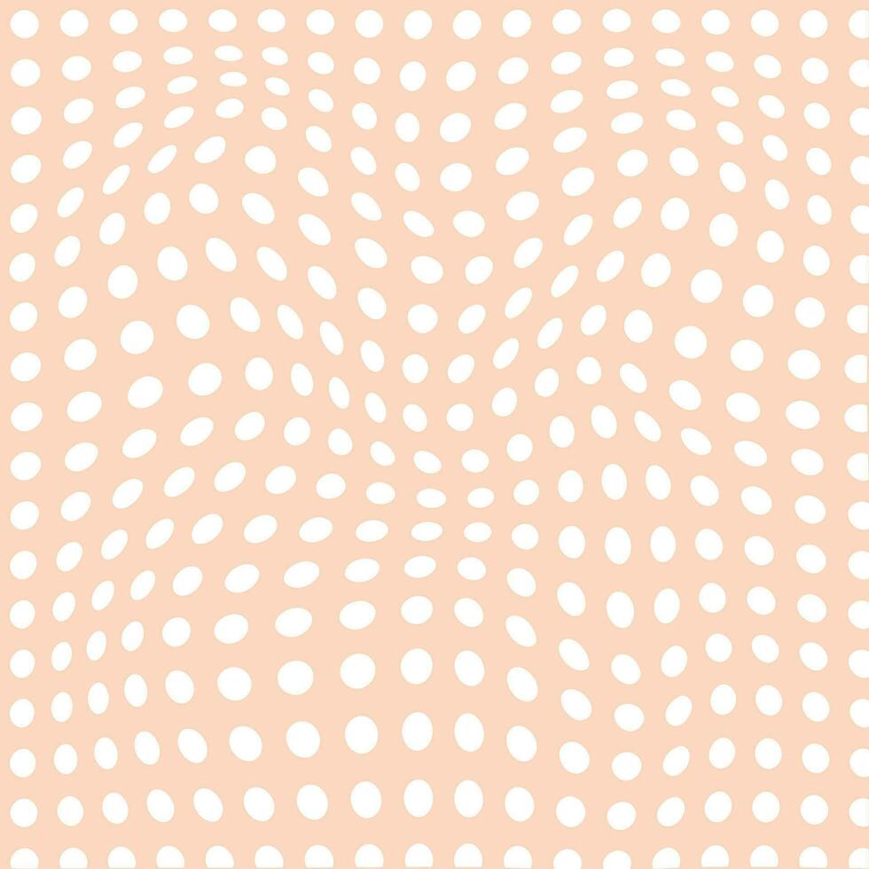 modern simple abstract white color polka dot distort pattern on peach color background vector