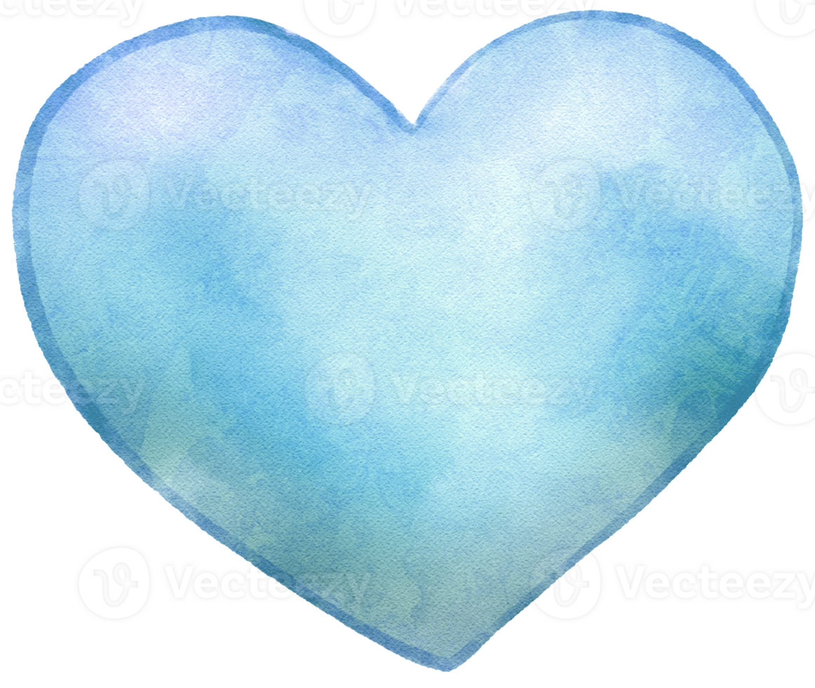 Watercolor Cartoons character cute blue heart clipart graphics hand printing png