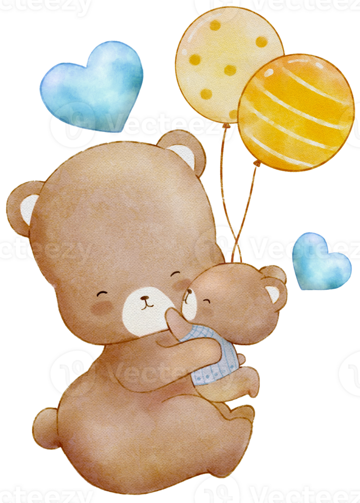 Watercolor Cartoons character cute animals mother day clipart graphics hand printing png