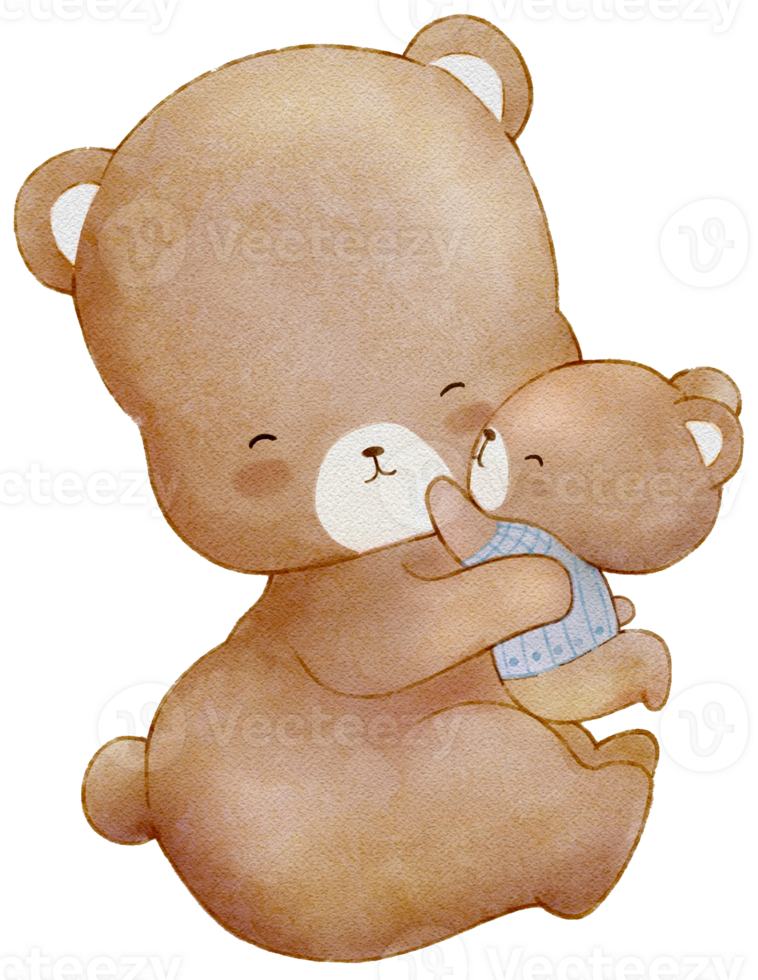 Watercolor Cartoons character cute animals mother day clipart graphics hand printing png