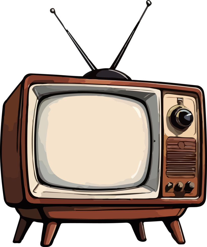antiguo televisión dibujos animados png imagen ai generativo