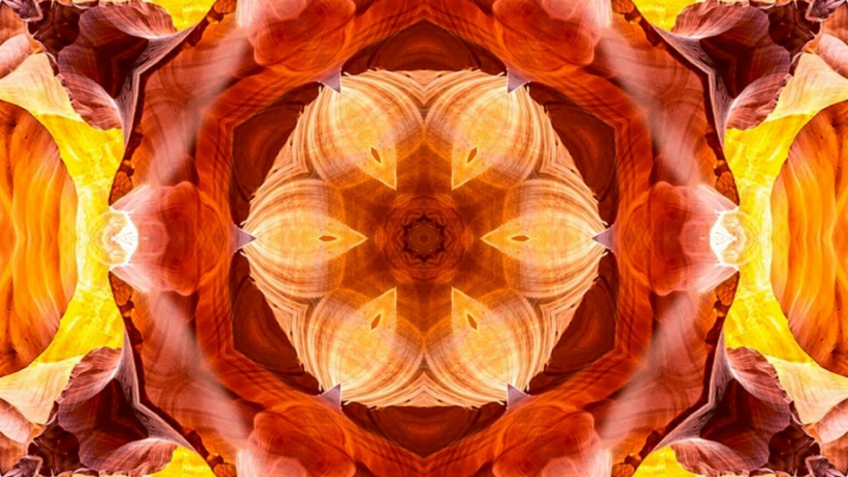 Stunning Abstract Kaleidoscope Background. Unique Multicolor Mosaic Texture in Seamless Geometric Pattern photo