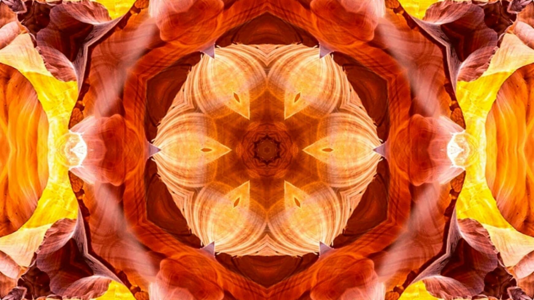 Stunning Abstract Kaleidoscope Background. Unique Multicolor Mosaic Texture in Seamless Geometric Pattern photo