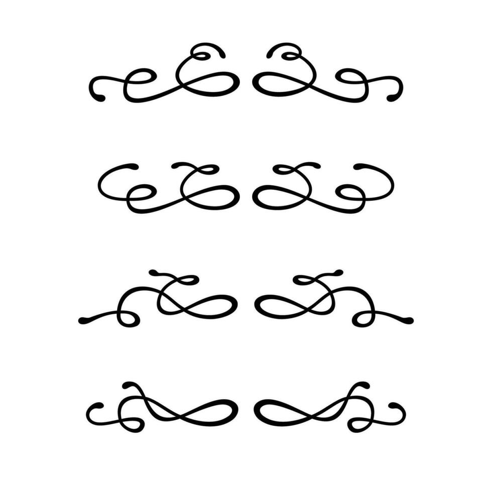 set of ornamental vector. wedding card decoration. vector