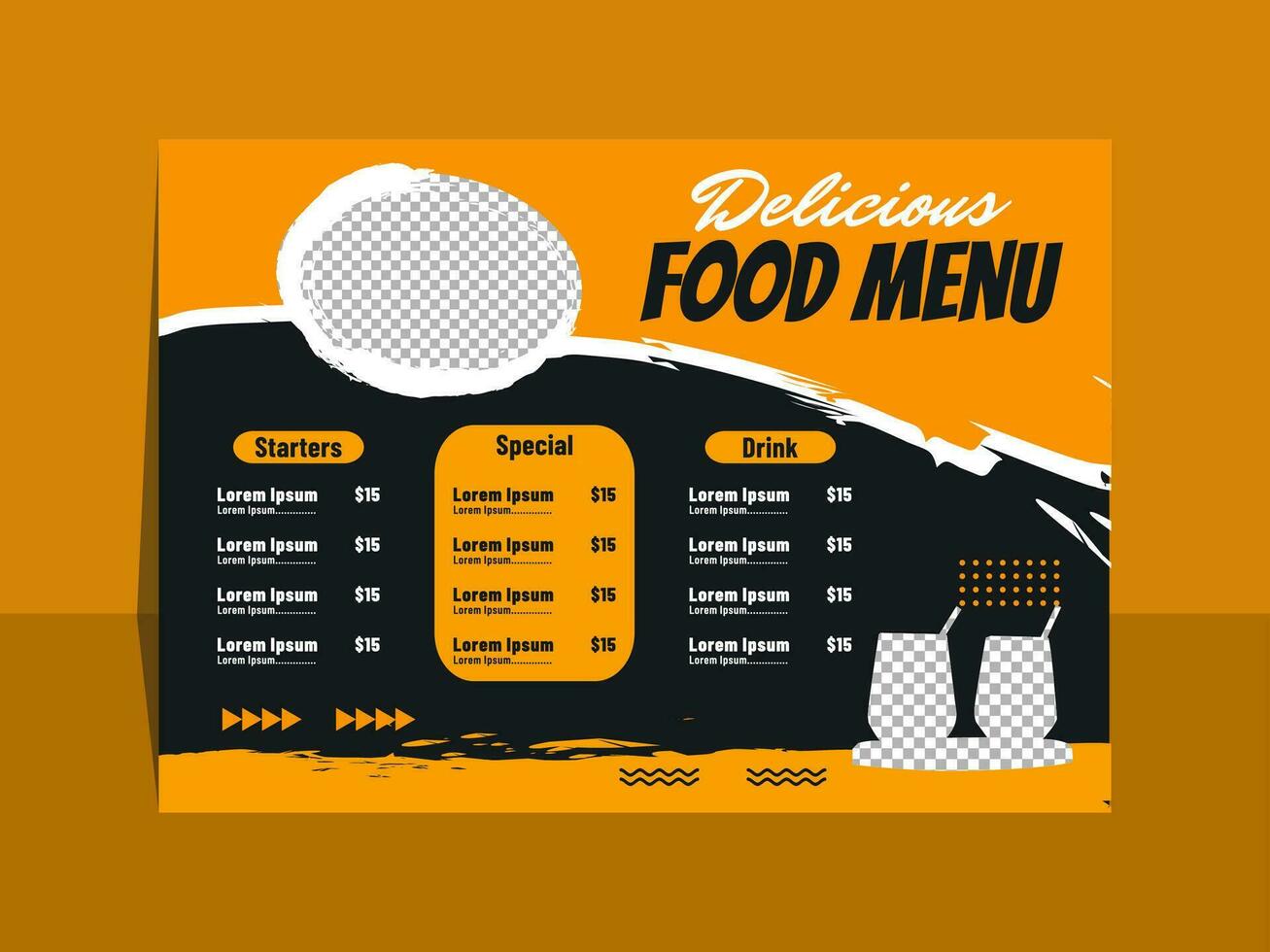 Delicious food menu template design vector