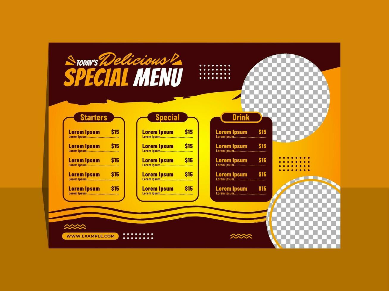 Delicious special food Landscape menu design vector
