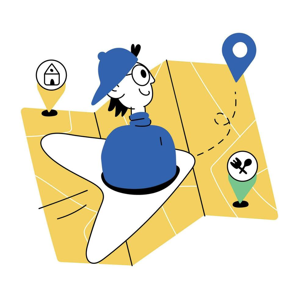 Trendy Route Navigation vector