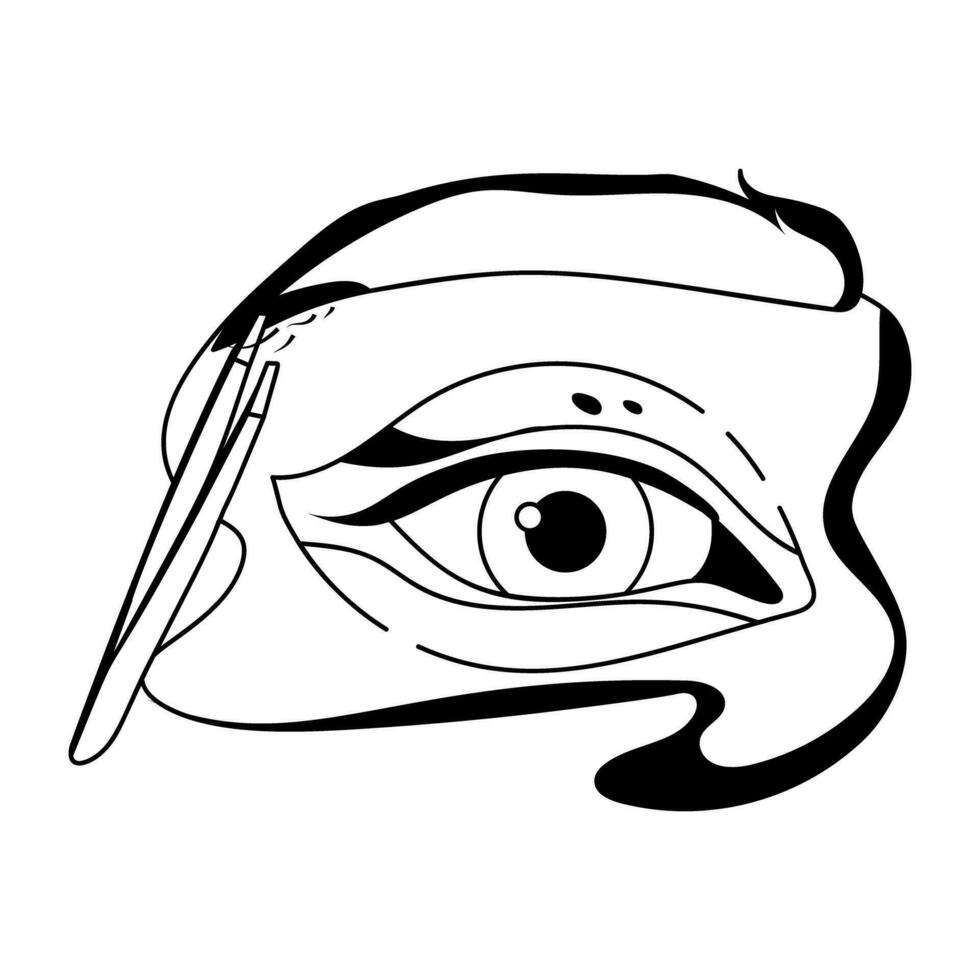 Trendy Plucking Eyebrows vector