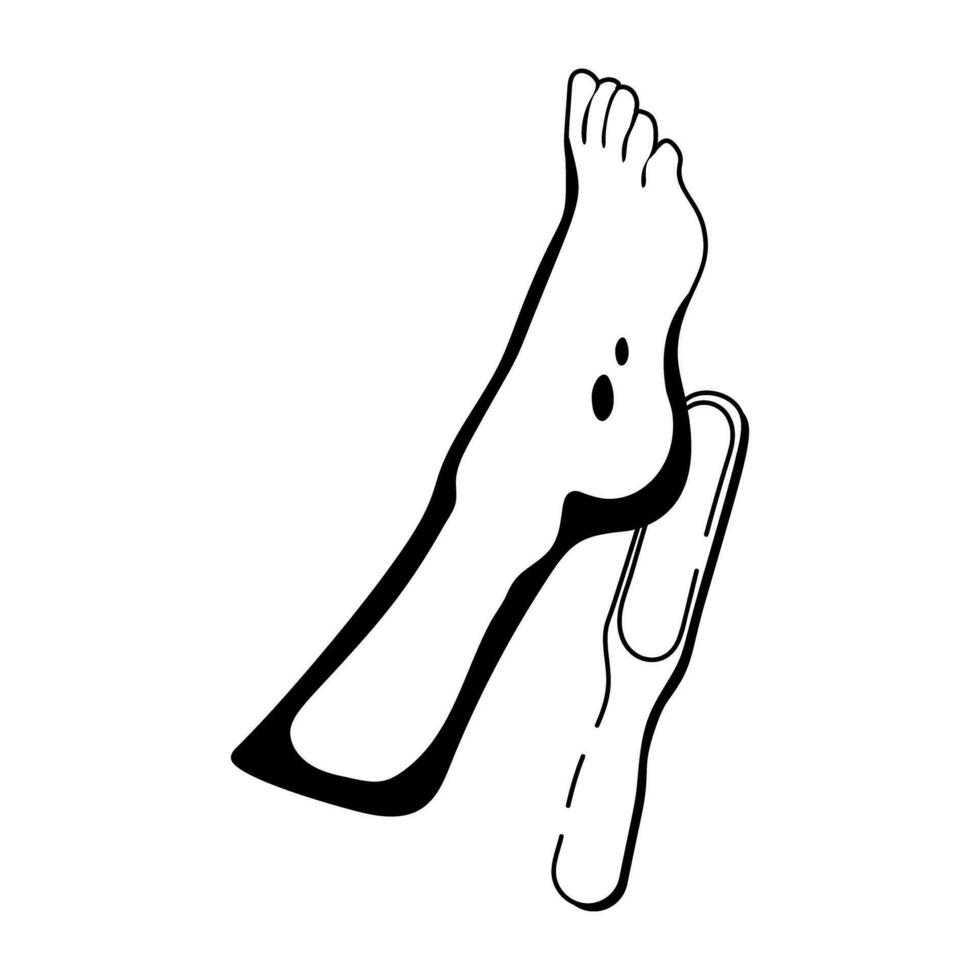 Trendy Foot Scrubbing vector