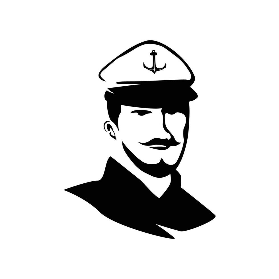 captain silhouette design. sailor man sign and symbol. vector