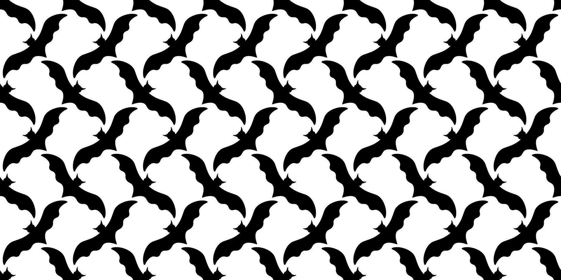 silhouette flying bats seamless pattern vector