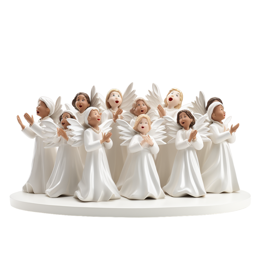 Christmas day angelic choir figurines ai generative png