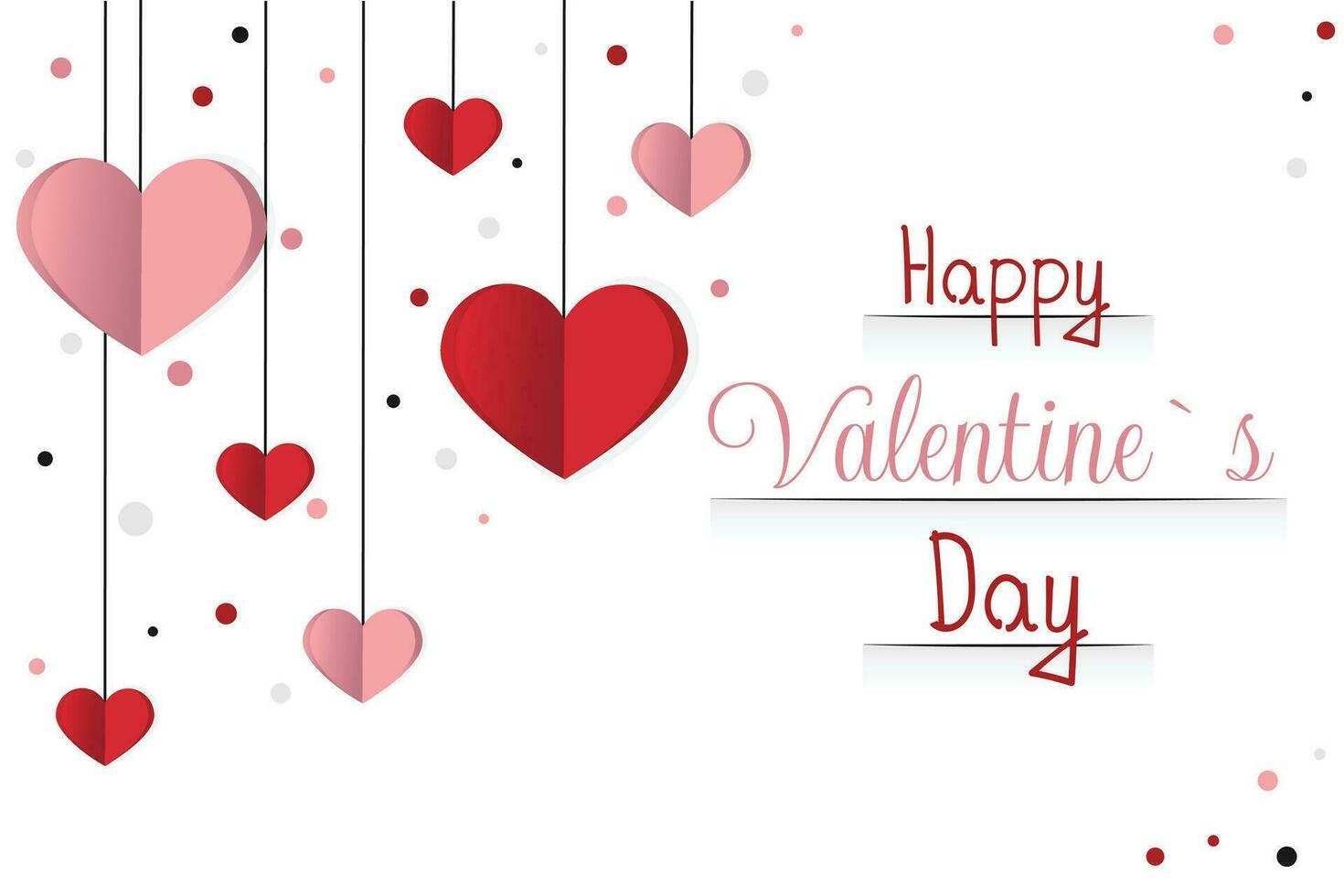 14 february, happy valentine day creative love composition of the hearts, papercraft vector