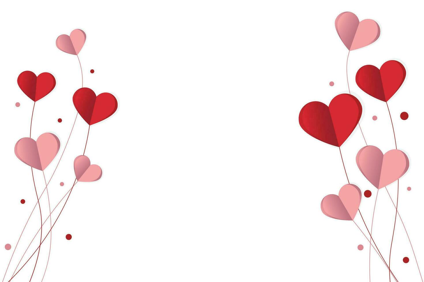 14 february, happy valentine day creative love composition of the hearts, papercraft vector