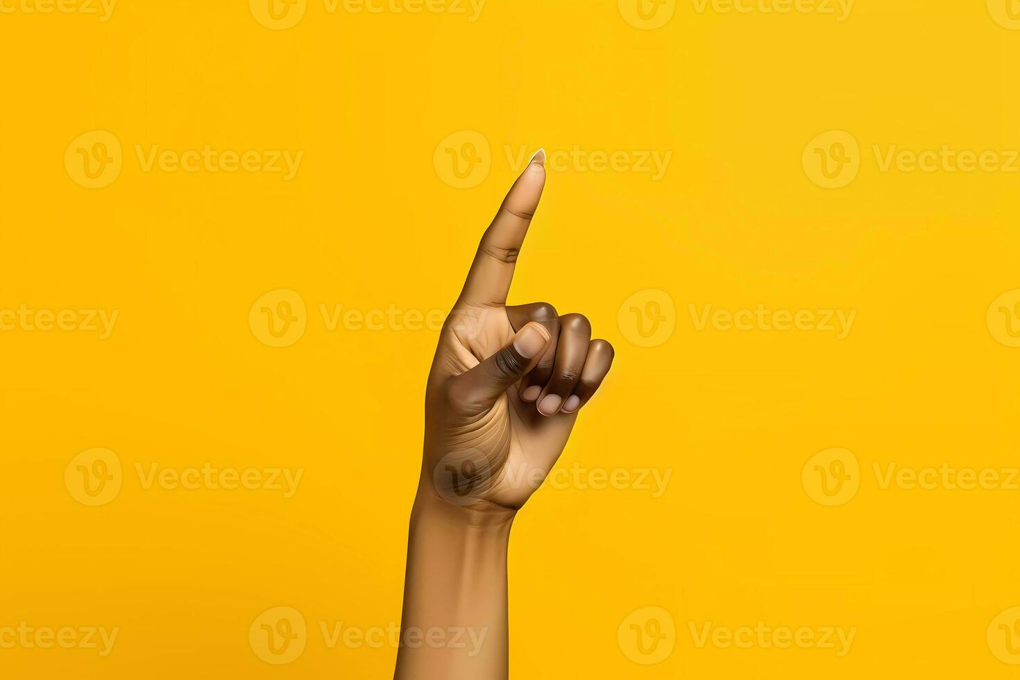 AI Generated Hand of adult man with forefinger extended forward photo