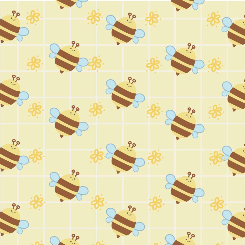 seamless pattern with bees vector