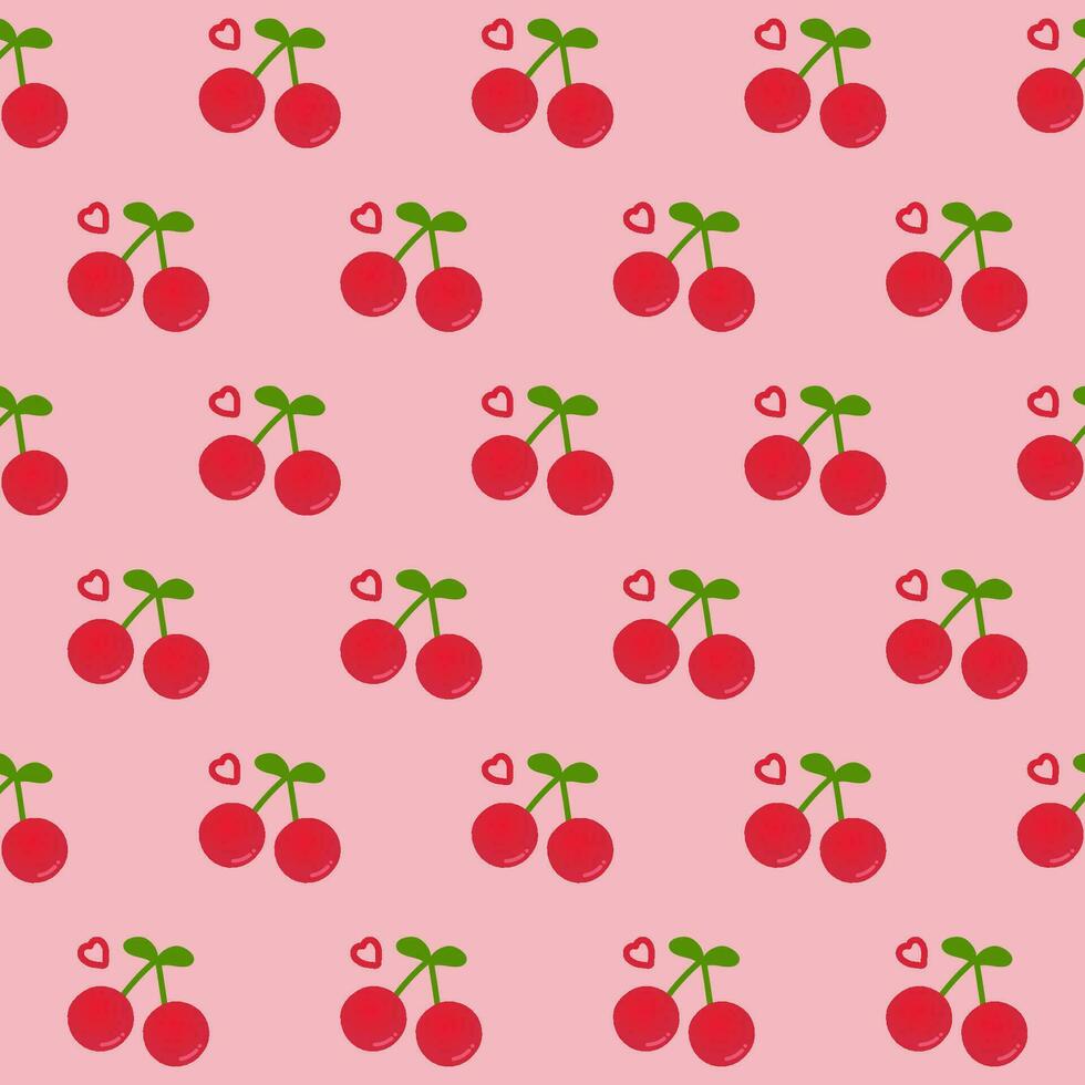 seamless pattern with cherry vector