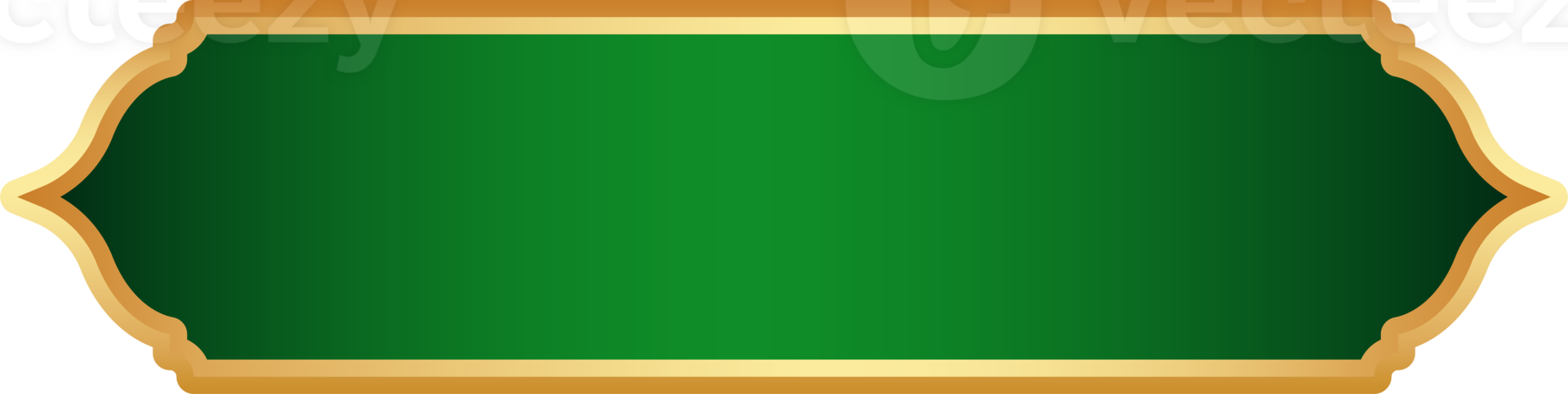 islamique Ramadan d'or Cadre. arabe conception avec turc ornement et vert Contexte. arabesque ruban autocollant pour étiquette bannière et vente prospectus. png