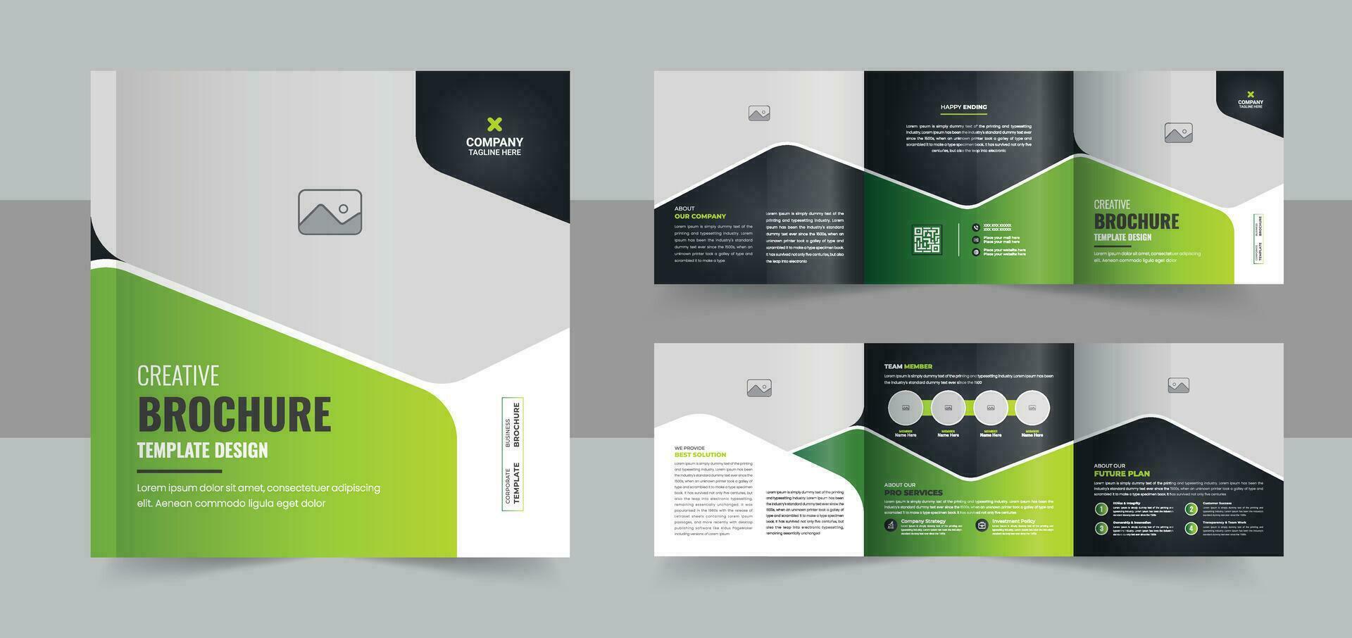 Corporate Business Square Tri-fold Brochure Design vector